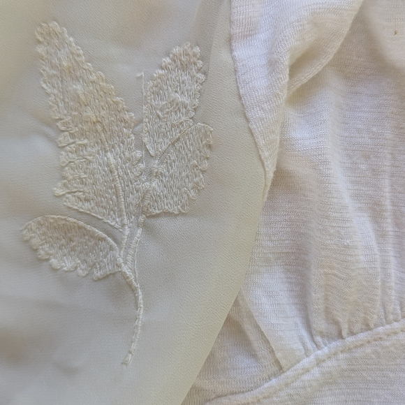 Free People Ivory Embroidered New World Kaftan Top Boho Flowy Festival Vibes S - Picture 14 of 14